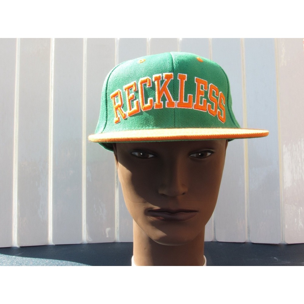 Young & Reckless Reckless VCU College Logo Snapback Hat Adjustable Green Orange